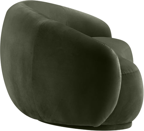 Delaney 77" Green Velvet Upholstered Loveseat, 1 Piece