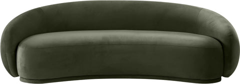 Delaney 93" Green Velvet Upholstered Sofa, 1 Piece