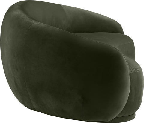 Delaney 93" Green Velvet Upholstered Sofa, 1 Piece