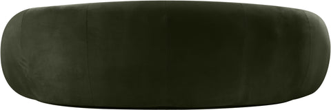 Delaney 93" Green Velvet Upholstered Sofa, 1 Piece
