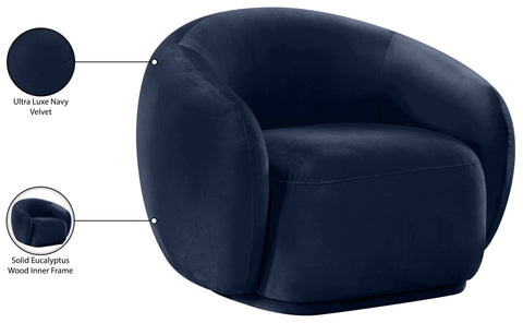 Delaney Navy Velvet Upholstered Chair, 1 Piece
