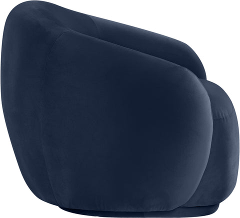 Delaney Navy Velvet Upholstered Chair, 1 Piece
