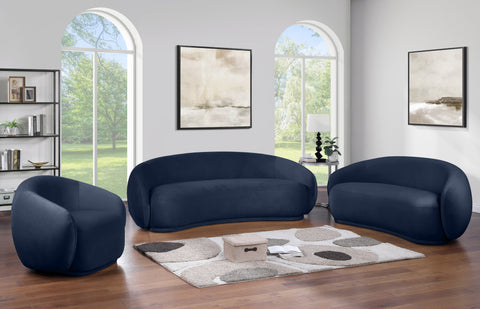 Delaney Navy Velvet Upholstered Chair, 1 Piece