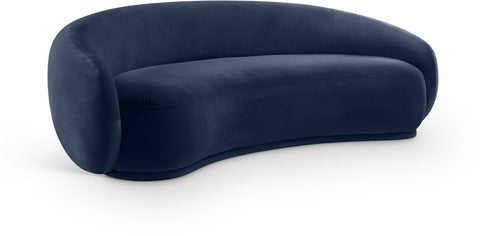 Delaney 93" Navy Velvet Upholstered Sofa, 1 Piece