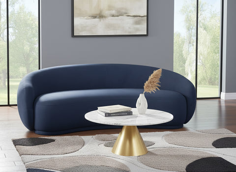Delaney 93" Navy Velvet Upholstered Sofa, 1 Piece