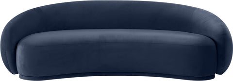 Delaney 93" Navy Velvet Upholstered Sofa, 1 Piece