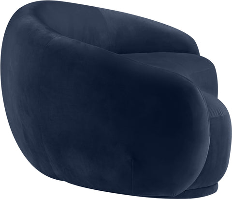 Delaney 93" Navy Velvet Upholstered Sofa, 1 Piece