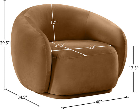 Delaney Saddle Velvet Upholstered Chair, 1 Piece