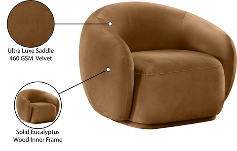 Delaney Saddle Velvet Upholstered Chair, 1 Piece