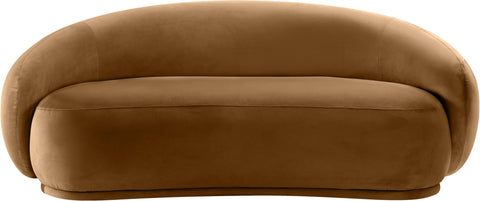 Delaney 77" Saddle Velvet Upholstered Loveseat, 1 Piece
