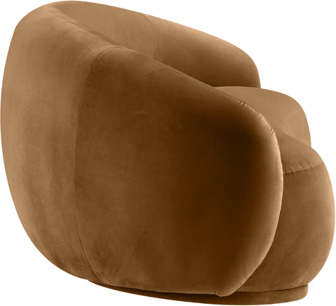 Delaney 77" Saddle Velvet Upholstered Loveseat, 1 Piece
