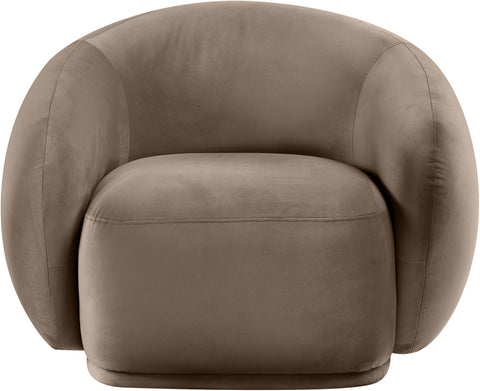 Delaney Taupe Velvet Upholstered Chair, 1 Piece