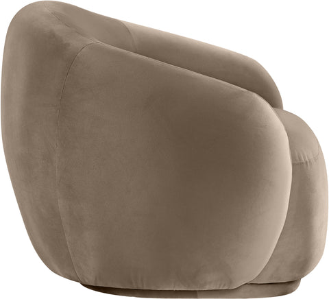 Delaney Taupe Velvet Upholstered Chair, 1 Piece