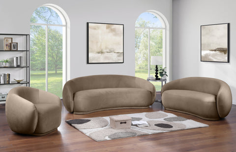 Delaney Taupe Velvet Upholstered Chair, 1 Piece