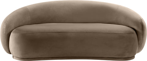 Delaney 77" Taupe Velvet Upholstered Loveseat, 1 Piece