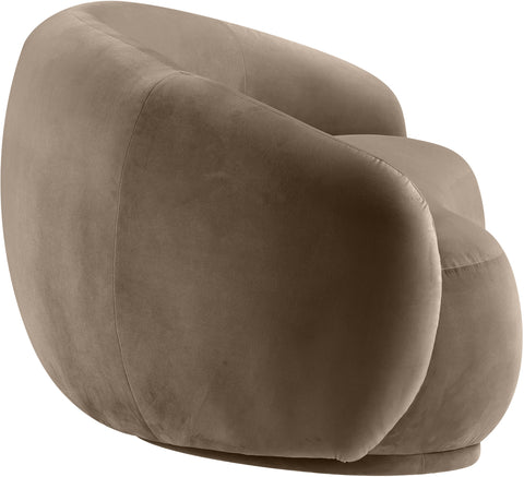 Delaney 77" Taupe Velvet Upholstered Loveseat, 1 Piece
