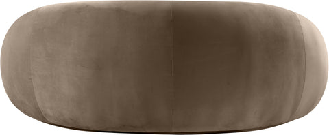Delaney 77" Taupe Velvet Upholstered Loveseat, 1 Piece