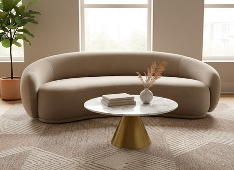 Delaney 93" Taupe Velvet Upholstered Sofa, 1 Piece