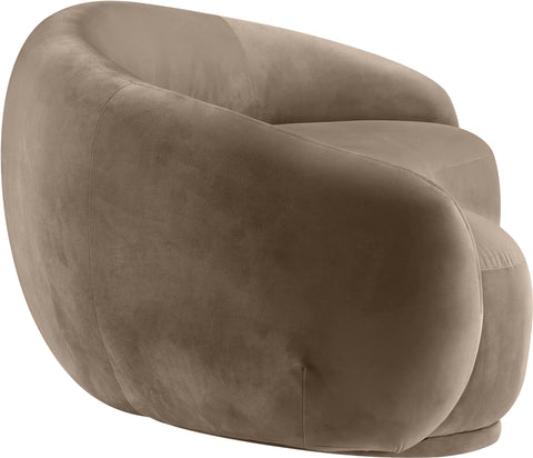 Delaney 93" Taupe Velvet Upholstered Sofa, 1 Piece