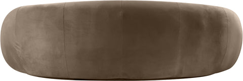 Delaney 93" Taupe Velvet Upholstered Sofa, 1 Piece