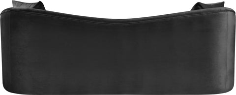 Elara 91" Black Velvet Upholstered Sofa, 1 Piece