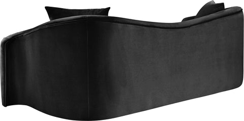 Elara 91" Black Velvet Upholstered Sofa, 1 Piece