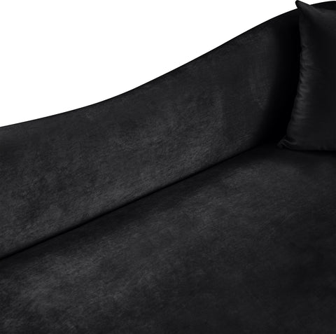 Elara 91" Black Velvet Upholstered Sofa, 1 Piece