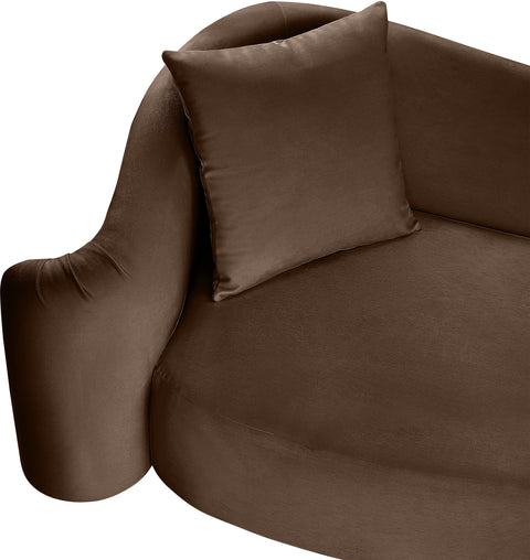Elara Brown Velvet Upholstered Chair, 1 Piece