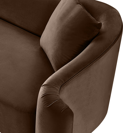 Elara Brown Velvet Upholstered Chair, 1 Piece