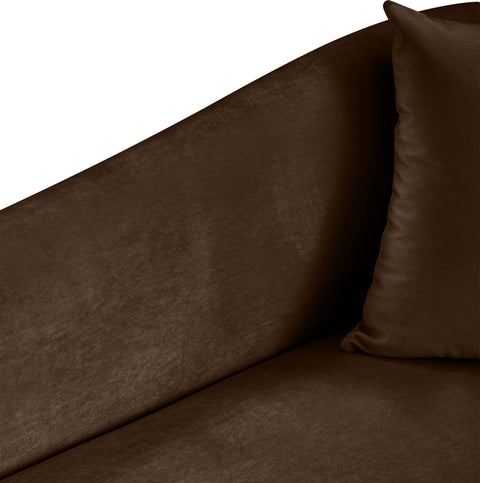 Elara Brown Velvet Upholstered Chair, 1 Piece