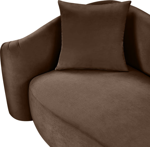 Elara 70" Brown Velvet Upholstered Loveseat, 1 Piece