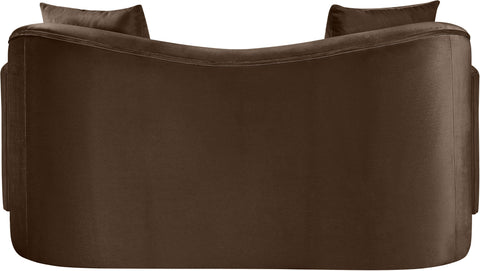 Elara 70" Brown Velvet Upholstered Loveseat, 1 Piece
