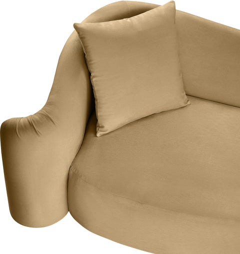 Elara 70" Camel Velvet Upholstered Loveseat, 1 Piece