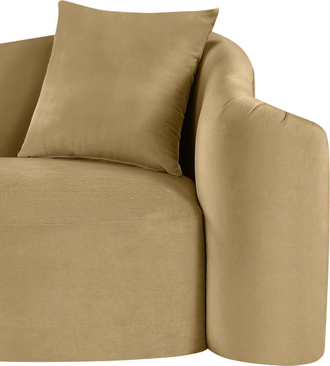 Elara 70" Camel Velvet Upholstered Loveseat, 1 Piece