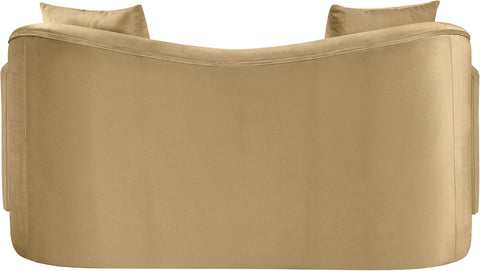 Elara 70" Camel Velvet Upholstered Loveseat, 1 Piece