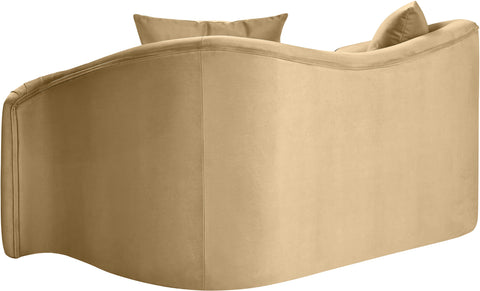 Elara 70" Camel Velvet Upholstered Loveseat, 1 Piece