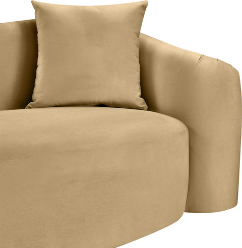 Elara 70" Camel Velvet Upholstered Loveseat, 1 Piece