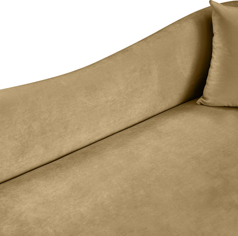 Elara 91" Camel Velvet Upholstered Sofa, 1 Piece