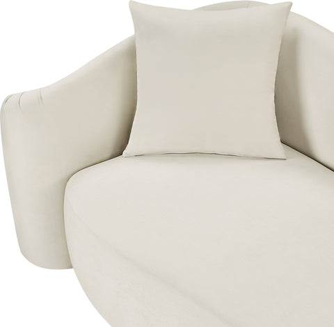 Elara 91" Cream Velvet Upholstered Sofa, 1 Piece