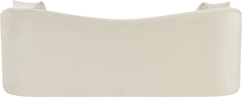 Elara 91" Cream Velvet Upholstered Sofa, 1 Piece