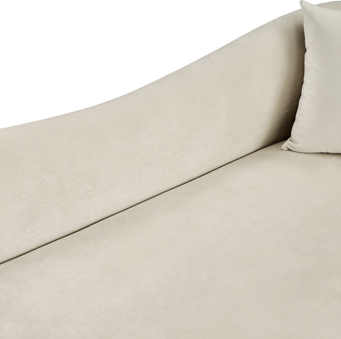 Elara 91" Cream Velvet Upholstered Sofa, 1 Piece