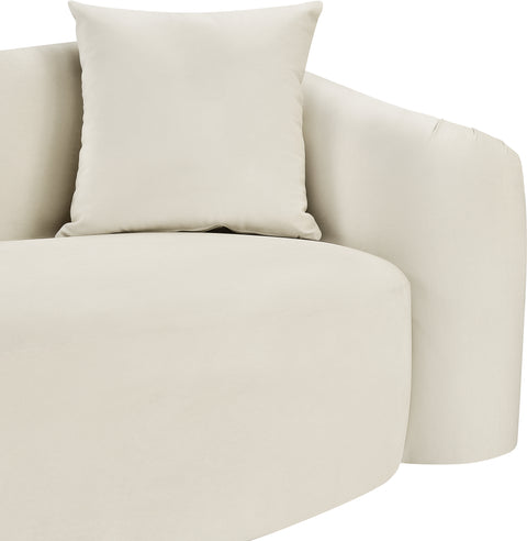 Elara 91" Cream Velvet Upholstered Sofa, 1 Piece