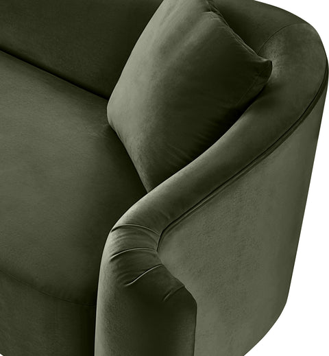 Elara Green Velvet Upholstered Chair, 1 Piece