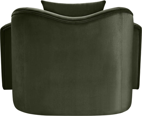 Elara Green Velvet Upholstered Chair, 1 Piece