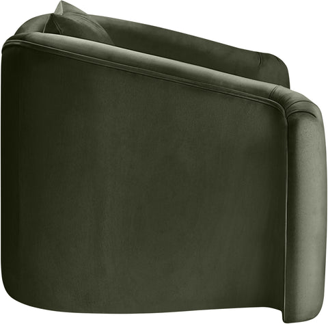 Elara Green Velvet Upholstered Chair, 1 Piece