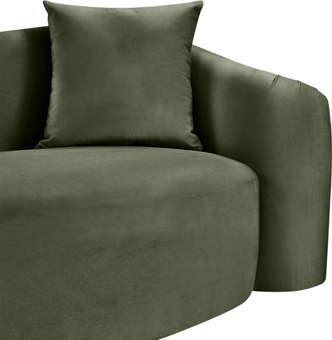 Elara Green Velvet Upholstered Chair, 1 Piece