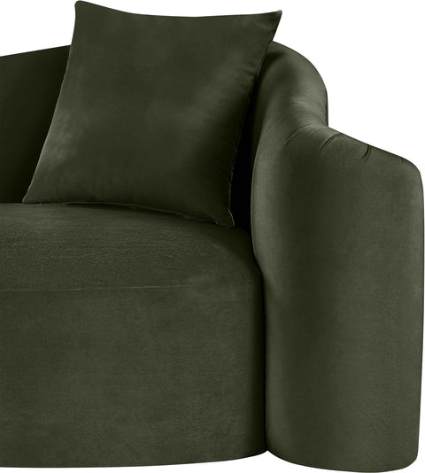 Elara 70" Green Velvet Upholstered Loveseat, 1 Piece