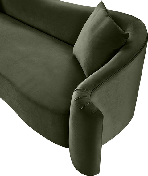 Elara 70" Green Velvet Upholstered Loveseat, 1 Piece