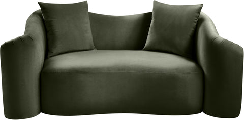 Elara 70" Green Velvet Upholstered Loveseat, 1 Piece