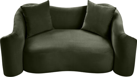 Elara 70" Green Velvet Upholstered Loveseat, 1 Piece